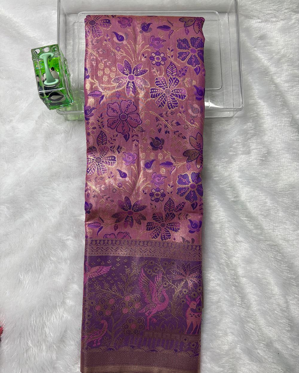 Premium Kanchi Pattu Saree with Meena Work - Image 4